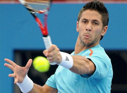 Fernando Verdasco en momento del partido ante el tenista checo Radek Stepanek