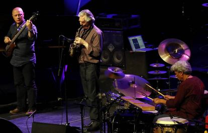 El saxofonista Jan Garbarek y su banda durante su actuaci&oacute;n en el Festival de Jazz de San Sebasti&aacute;n. 