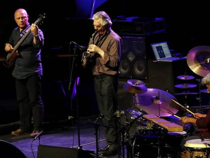 El saxofonista Jan Garbarek y su banda durante su actuaci&oacute;n en el Festival de Jazz de San Sebasti&aacute;n. 