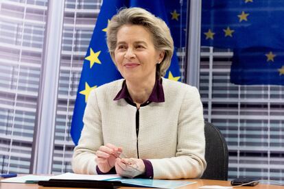 Ursula Von der Leyen, el 21 de enero en una reunión del Consejo Europeo.