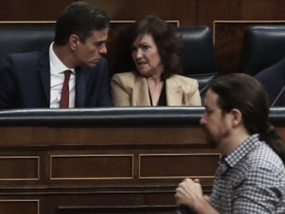 Sánchez e Iglesias consolidan la legislatura y marcan el nuevo eje del poder de centro izquierda