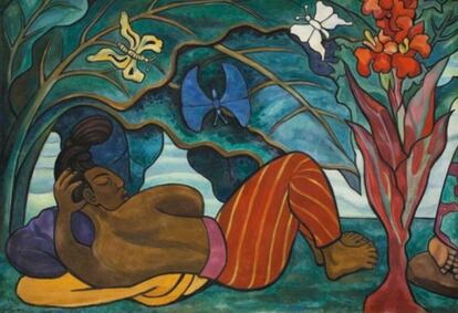 Fragmento del mural 'Río Juchitán' de Diego Rivera.