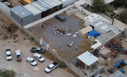 El inmueble donde fueron hallados 60 cuerpos embalsamados, en Ciudad Juárez, Chihuahua, el 27 de junio de 2025.