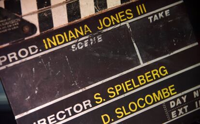 Una de las claquetas utilizadas durante el rodaje de Indiana Jones y la última cruzada en 1989.