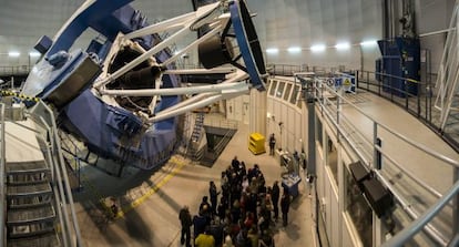 Participantes en las Jornadas de Astroturismo, el pasado viernes en el Observatorio de Calar Alto.