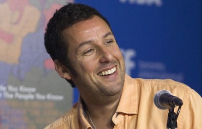 Adam Sandler, en una rueda de prensa durante la promoci&oacute;n de su &uacute;ltima pel&iacute;cula.