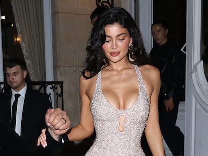 Kylie Jenner leaving the Schiaparelli fashion show in Paris