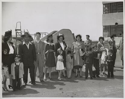 Un grup de Puerto Rico a l'aeroport de Newark, acabats d'arribar a Nova York el 1947.