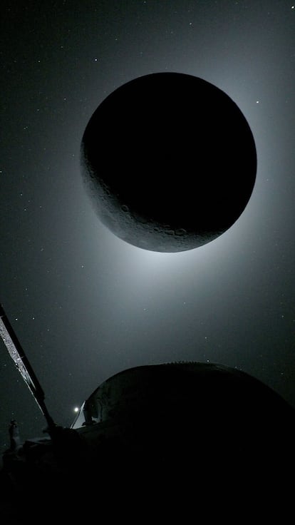 Artemis II fondo de la Luna