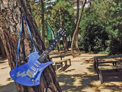 Recreación en el Parc de les Aigües de un rincón para los instrumentos musicales propuesto por CiU.