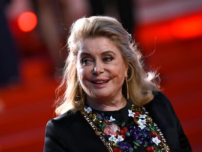 La actriz Catherine Deneuve, el miércoles pasado en el estreno de 'Marcello Mio', en el Festival de Cannes.