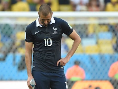 Benzema en un partido del Mundial 2014 con Francia.