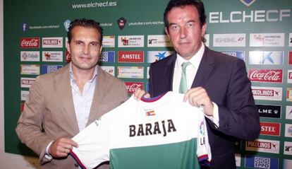 Rubén Baraja durante la presentación como nuevo entrenador del Elche.