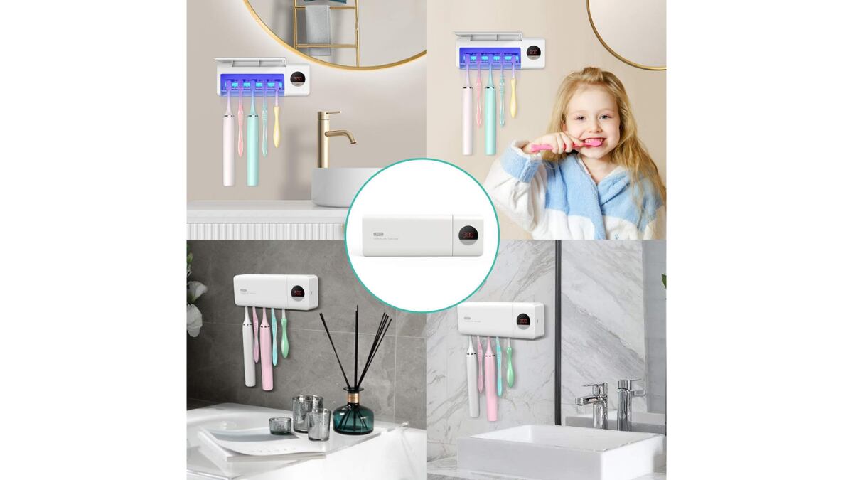 El soporte para los cepillos de dientes se instala fácilmente.