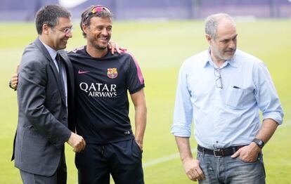 Bartomeu, Luis Enrique y Zubizarreta.