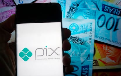 Logotipo de Pix en un teléfono inteligente.