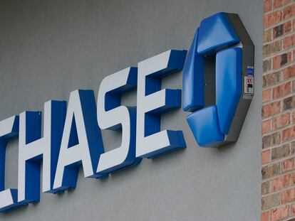 A Chase bank sign in Richmond, Virginia, on June 2, 2021.