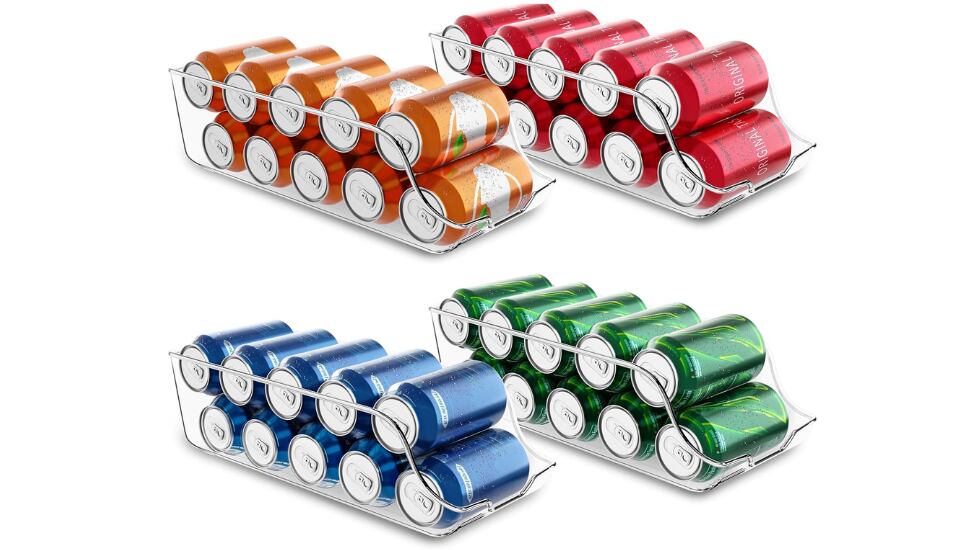 Organizadores de latas para la nevera.