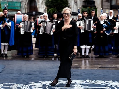 Meryl Streep, a su llegada a los Premios Princesa de Asturias, el viernes en Oviedo.