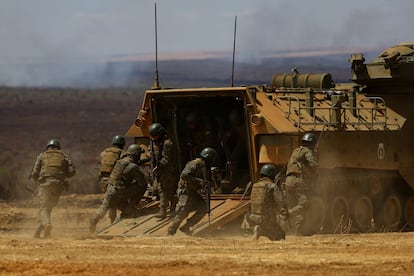 Brazilian forces conduct military exercises in Operation Formosa on Wednesday.