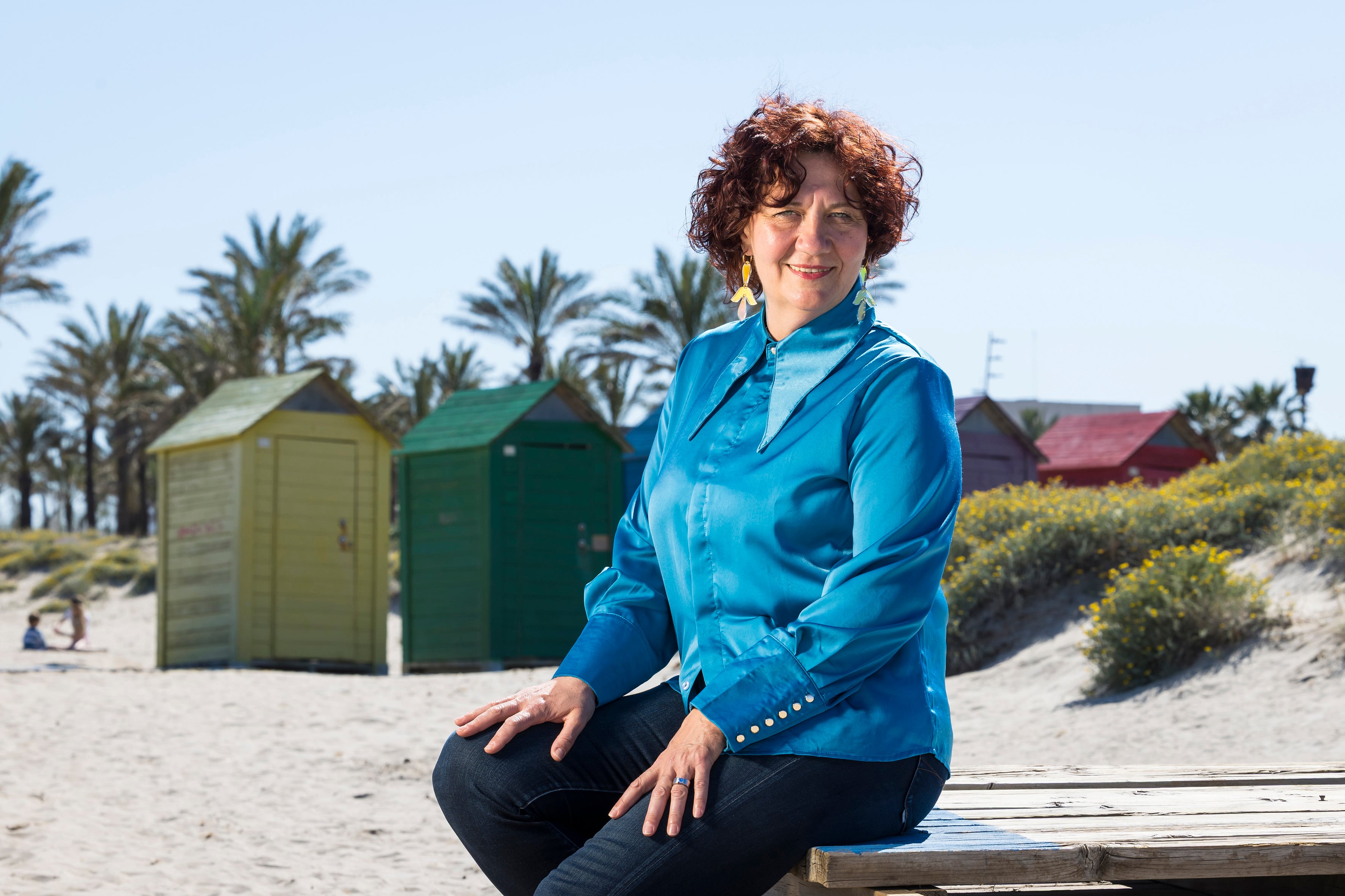 Alina Tudose, enfermera de origen rumano nacionalizada española, en Grao de Castellón.