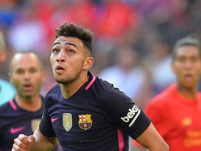 Munir, em pré-temporada diante do Liverpool.