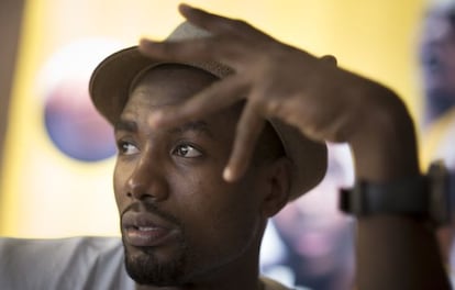 Ibaka, durante la entrevista en Barcelona.