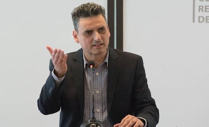 Guillermo García Alcocer en una rueda de prensa en febrero pasado. 