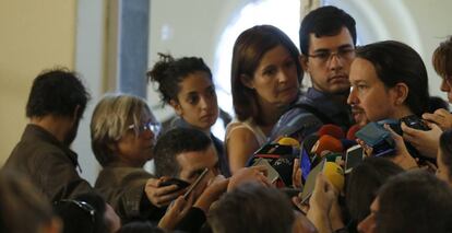 Pablo Iglesias en el consejo ciudadano de este sábado.