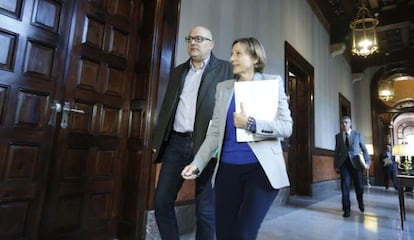 Carme Forcadell en el Parlamento de Cataluña este martes.