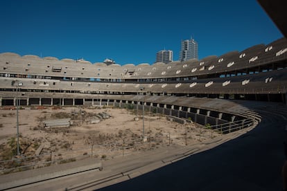 Interior del Nuevo Mestalla, este jueves.