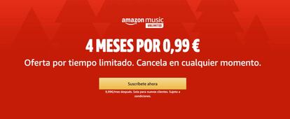 Promoción Amazon de música ilimitada.