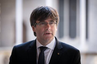 Puigdemont al palau de la Generalitat.