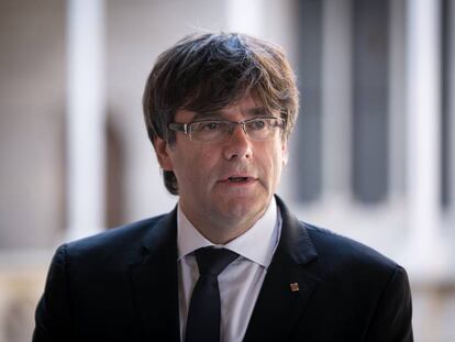 Puigdemont al palau de la Generalitat.