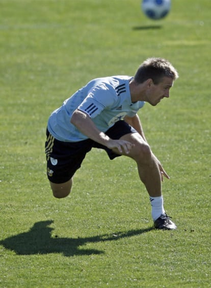 Monreal, en un entrenamiento con la selección española.