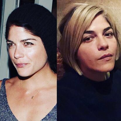 Selma Blair comparte su cambio en las redes sociales con una fotografía de 2009 y otra de 2019.