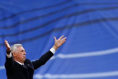 Carlo Ancelotti, durante el partido ante el Girona.