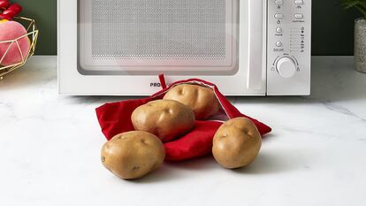 Bolsa para cocer patatas que es reutilizable, ayuda a ahorrar tiempo y dinero