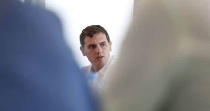 Albert Rivera, ayer durante una reunión del partido.