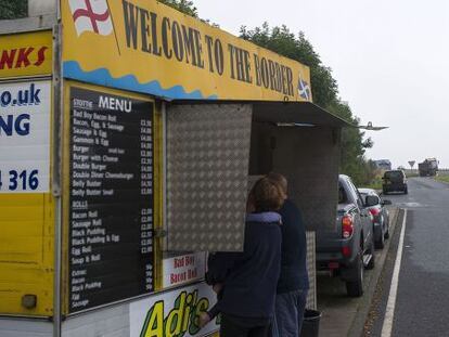 Un puesto de comida en Berwick Upon Tweed, en la frontera inglesa con Escocia.