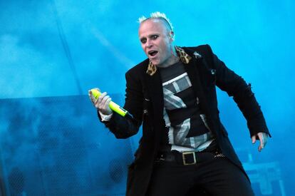 El vocalista de The Prodigy, Keith Flint, en un concierto en el Festival Les Vieilles Charrues en Carhaix (Francia), en 2015.