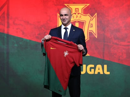 Roberto Martínez durante su presentación como nuevo seleccionador de Portugal este lunes.