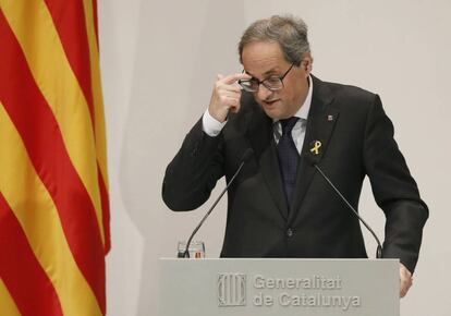 Quim Torra en una compareixença la setmana passada.