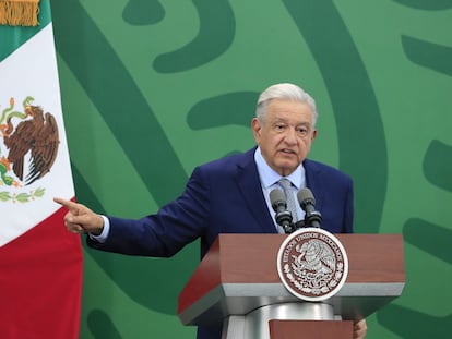 El presidente de México, Andrés Manuel López Obrador, durante su conferencia matutina de este jueves.