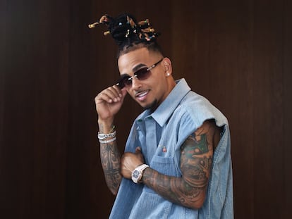 Ozuna, posando en un hotel de Madrid en mayo.