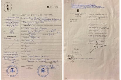 Certificación de partida de bautismo española de Diana Ortiz