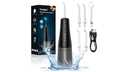 ofertas ultima hora en amazon: irrigador bucal con cinco boquillas de repuesto.