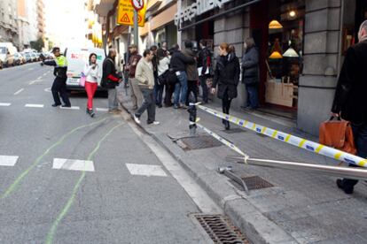 Atropello en la calle Balmes de Barcelona a la altura de la Ronda de General Mitre.