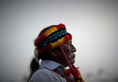 Domingo Peas, coordinador de las Cuencas Sagradas de Ecuador, participa en la presentación del Plan Biorregional de Cuencas Sagradas 2030 para proteger unas 35 millones de hectáreas de selva amazónica.