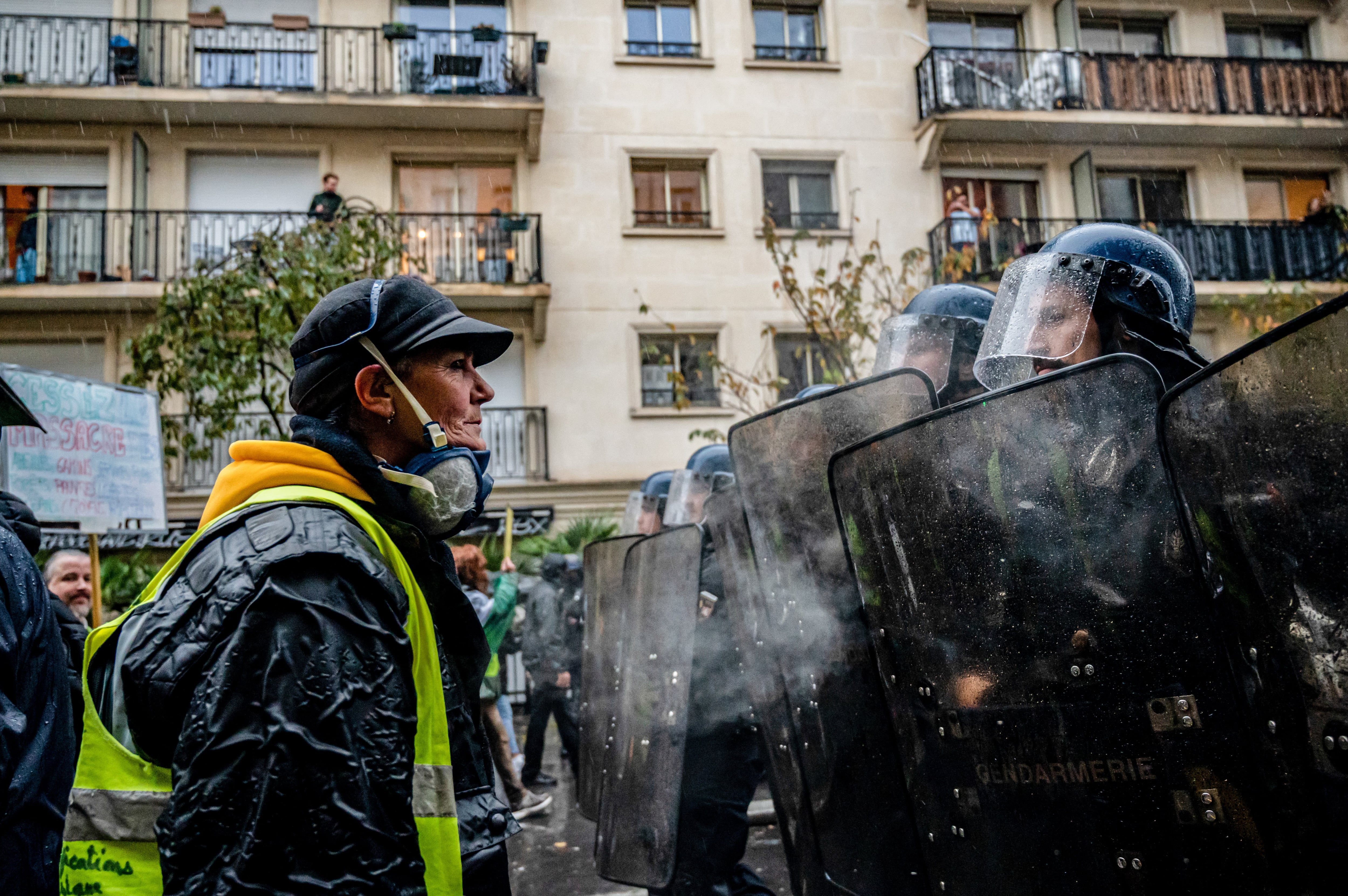 Protesta de 'chalecos amarillos' en París, el 18 de noviembre de 2023.